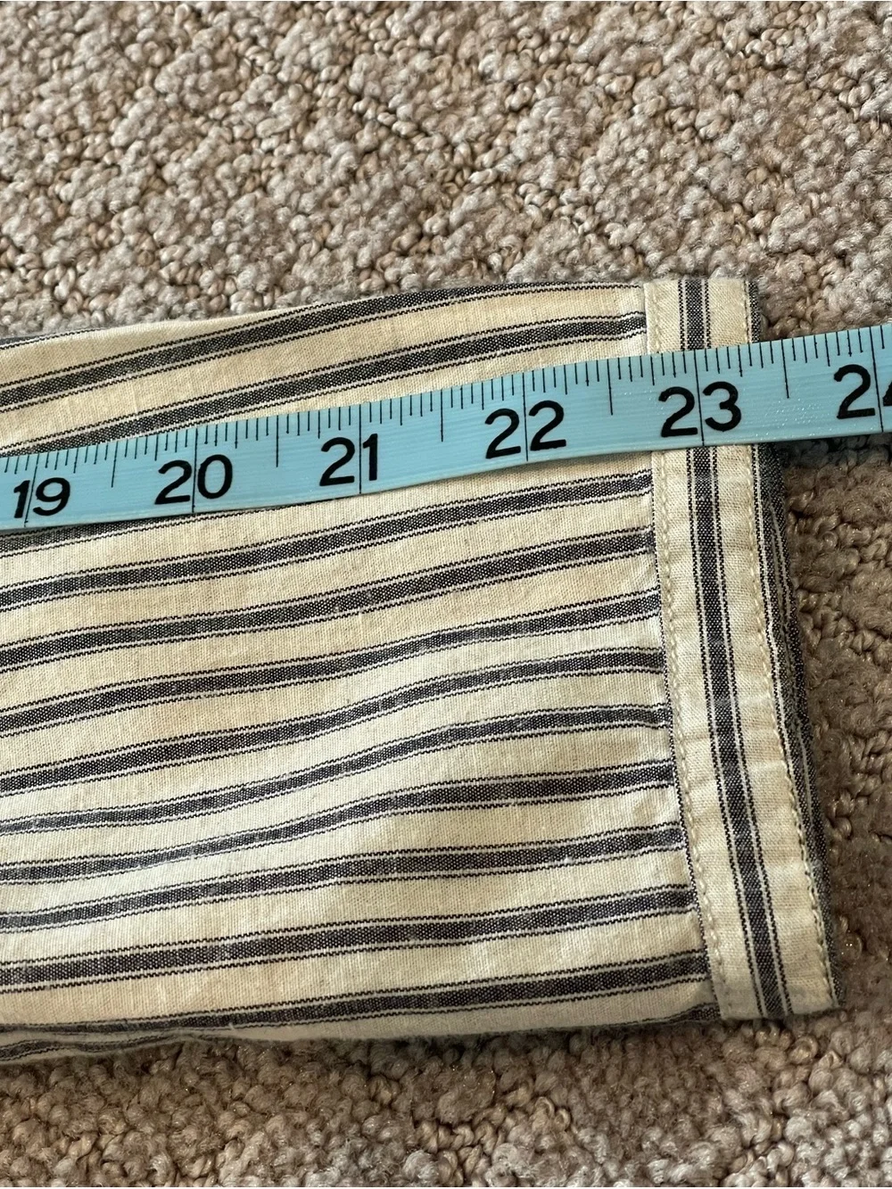 NWT J. Crew Point Sur Cream and Indigo Striped V-Neck Popover Blouse, Size S